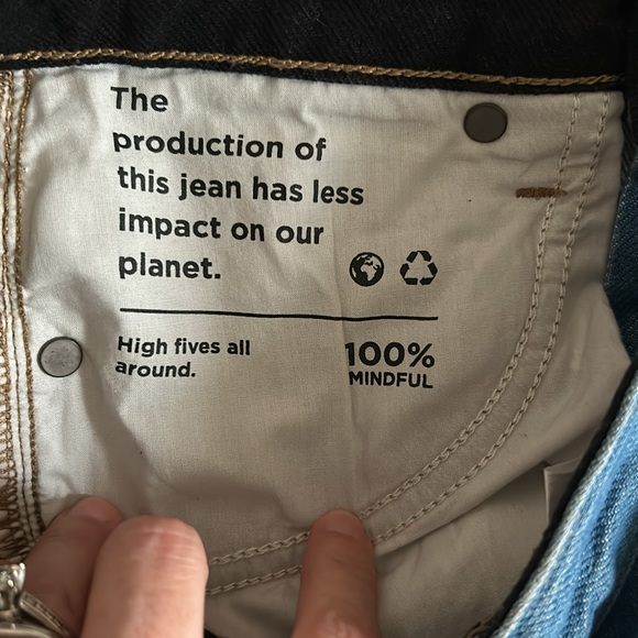 PacSun Eco Blue & Black Paneled 90s Boyfriend Jeans Size 25 - Picture 9 of 11